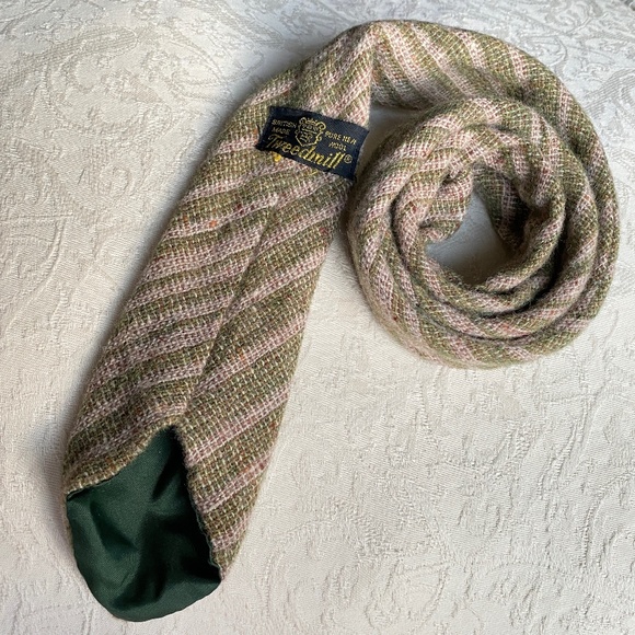 Tweedmill I 70s I Narrow British Green Gray Wool Tie - Picture 2 of 16
